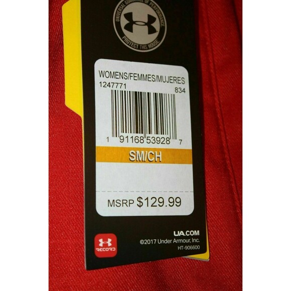 NEW Snow Pants Ski Women's Small Under Armour Storm Red Snow Board Gear - Picture 5 of 6